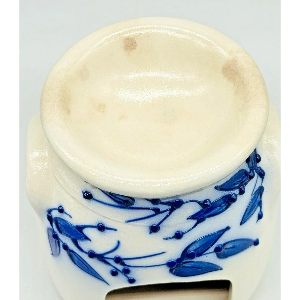 Salmon Falls Pottery Salt Glazed‎ Blueberry Vines Votive Wax Tart Oil Warmer